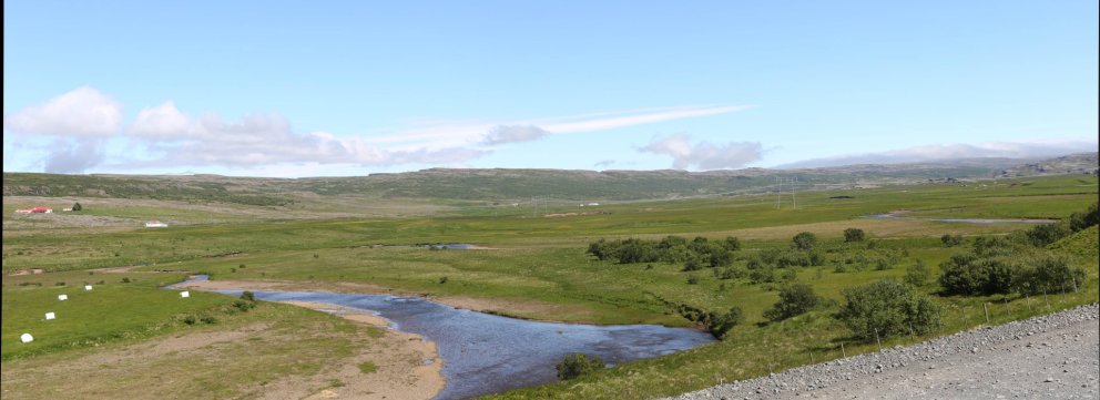 Dæmi um tölvuteiknaða ásýndarmynd við Þverárrétt í Borgarfirði.