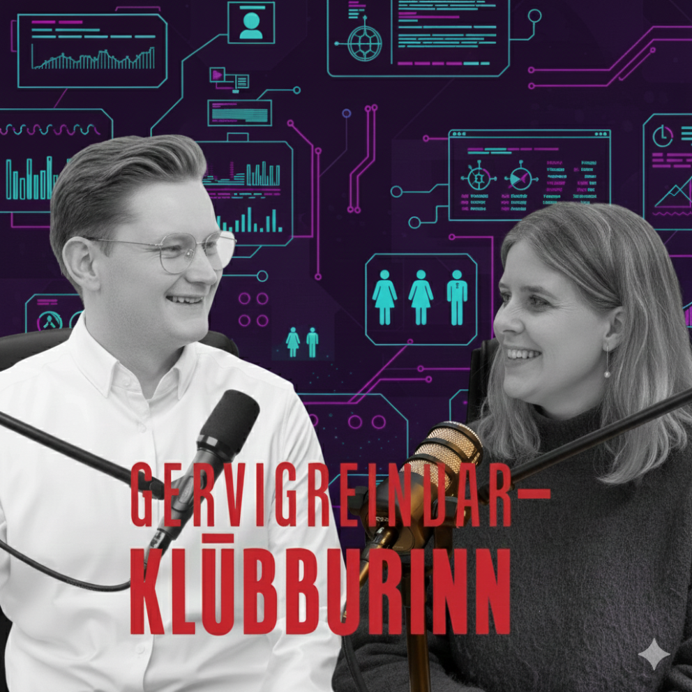 Stefán Atli Rúnarsson, stjórnandi hlaðvarpsins, og Sæunn Gísladóttir, sérfræðingur hjá RHA.