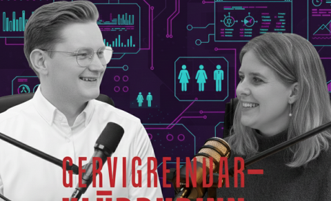 Stefán Atli Rúnarsson, stjórnandi hlaðvarpsins, og Sæunn Gísladóttir, sérfræðingur hjá RHA.